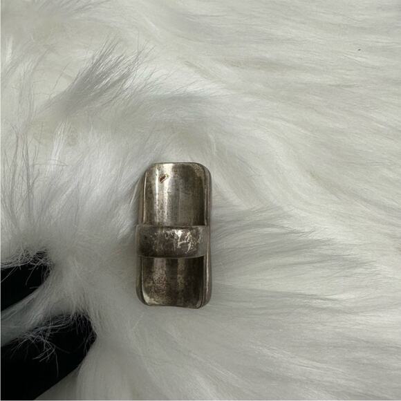 Vintage HUGE Japanese Kanji solid sterling silver heavy carved Red Cinnabar Ring - Picture 5 of 5